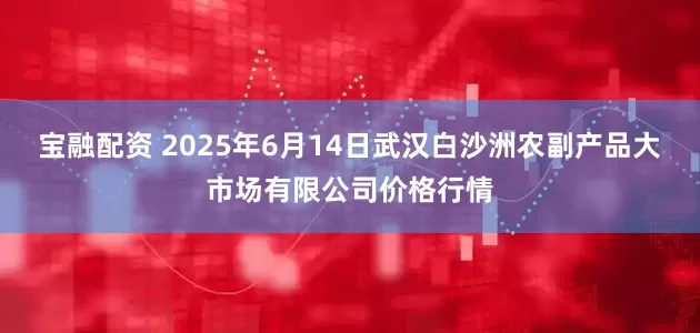 宝融配资 2025年6月14日武汉白沙洲农副产品大市场有限公司价格行情
